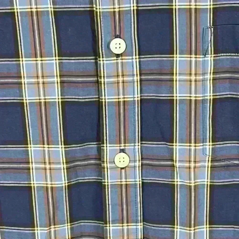 J. Crew Men’s Button-Down Shirt Sz Large Blue/Tan Plaid 100% Cotton - Picture 5 of 12
